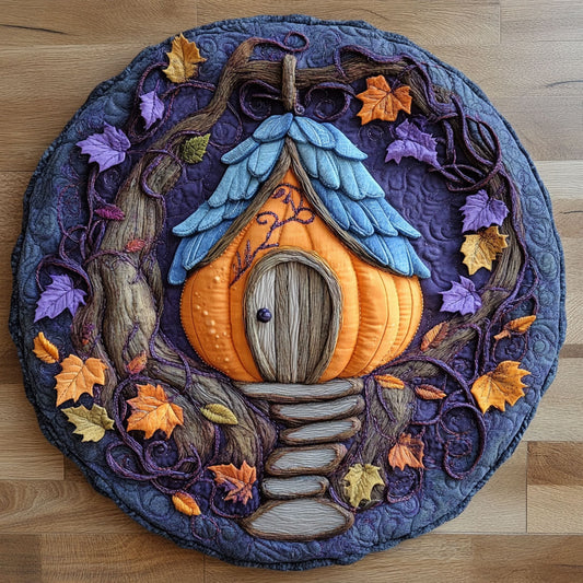 Pumpkin Vine Retreat WN1507087CL Quilted Round Mat