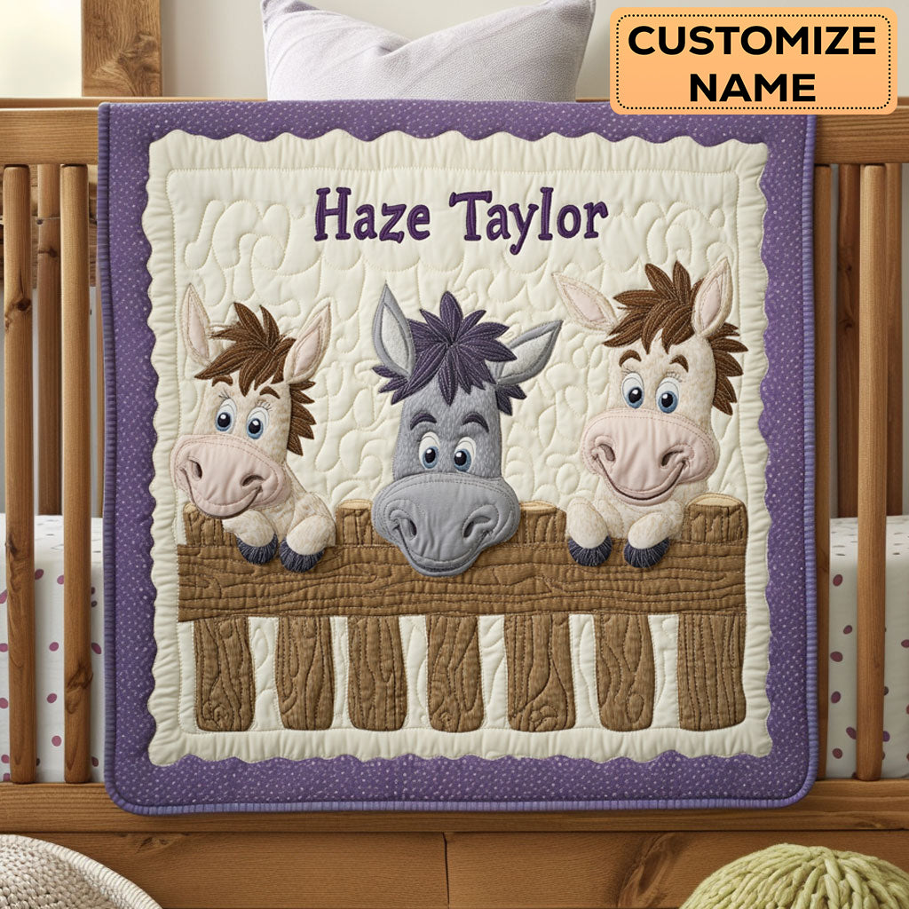 Donkey Patch WN2807051CL Personalized Baby Quilt