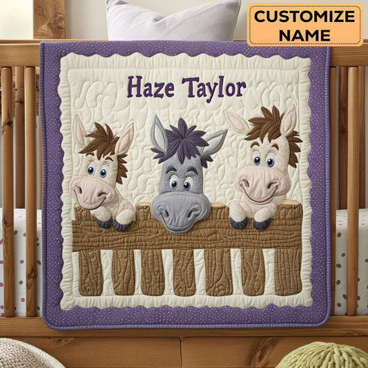 Donkey Patch WN2807051CL Personalized Baby Quilt