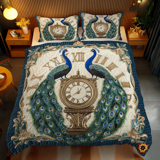 Couple Peacock And Clock WY2712088CL Duvet Cover Set