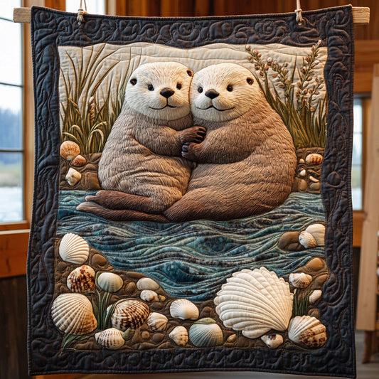 Otter Hugging CP0406043CL Quilt