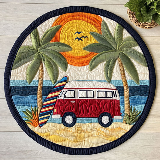 Happy Van Car CW2306024CL Quilted Round Mat