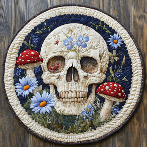 Shroom Skull Hollow WN1607024CL Quilted Round Mat