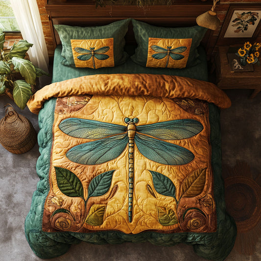 Dragonfly In Golden Time DH3009011CL Duvet Cover Set