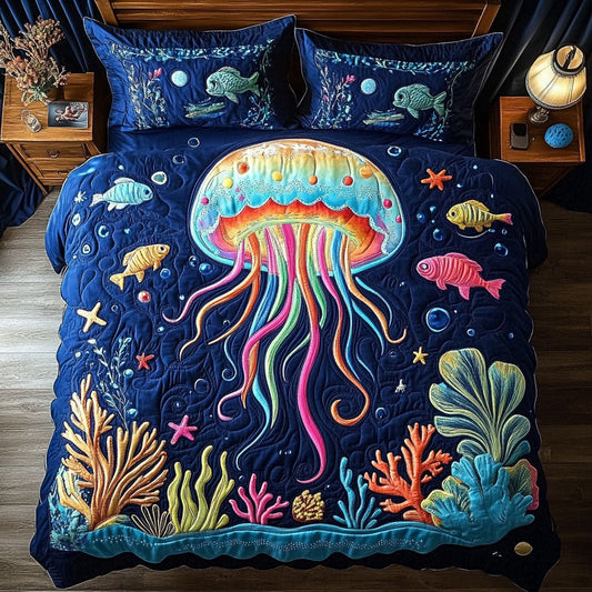 Glowing Rainbow Jellyfish WJ0504019CL Duvet Cover Set