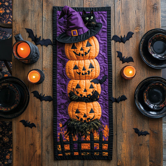 Pumpkin Parade CP0907011CL Quilted Table Runner