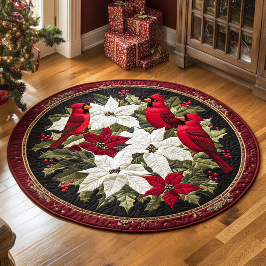 Cardinal Christmas CP0410023CL Quilted Round Mat