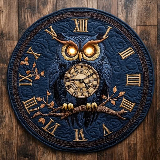 Nightfall Owl WN0905066CL Quilted Round Mat