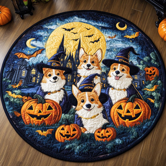 Corgi Witch Club WN3107019CL Quilted Round Mat