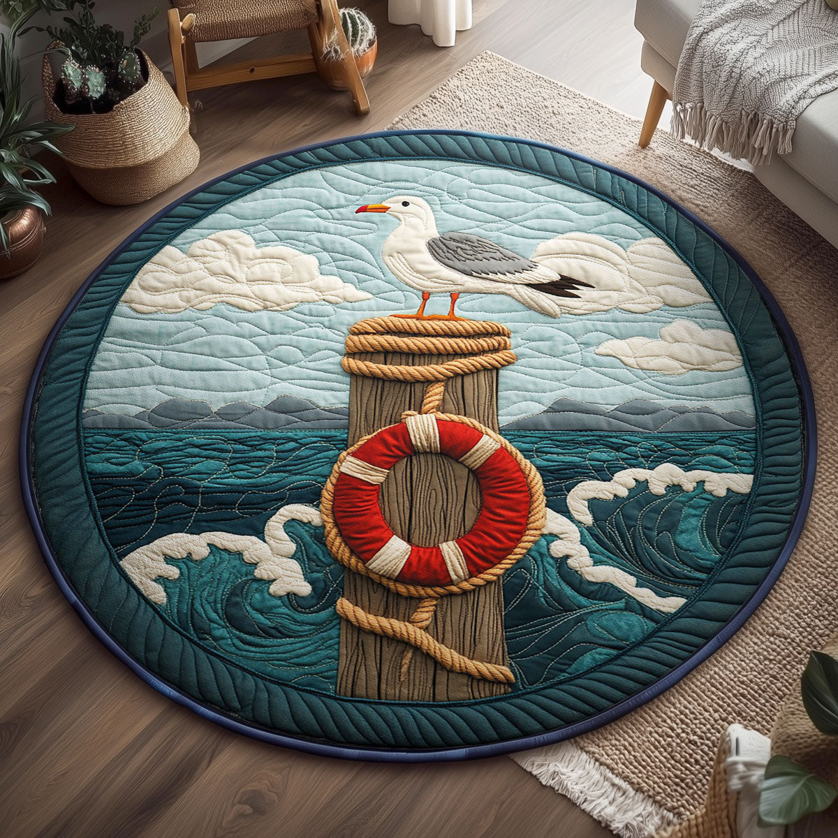 Seagull Coast WY2203080CL Quilted Round Mat