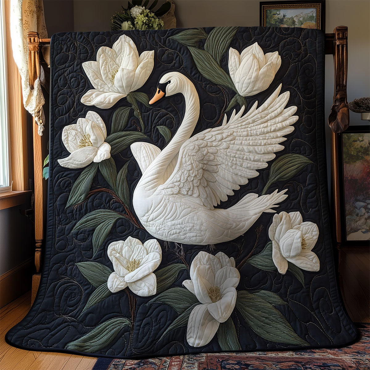 Magnolia And Swan WY2403043CL Quilt