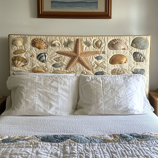 Seashell Shore WN0501058CL Quilted Headboard Slipcover