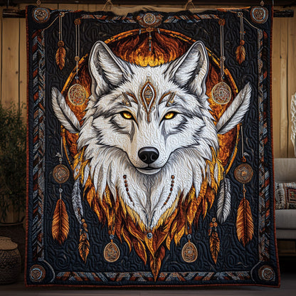 Glorious Fire Feather Wolf WY1706020CL Quilt