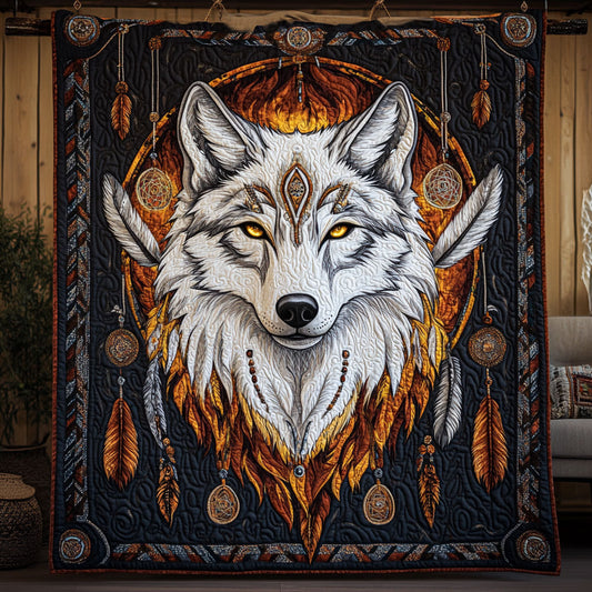 Glorious Fire Feather Wolf WY1706020CL Quilt