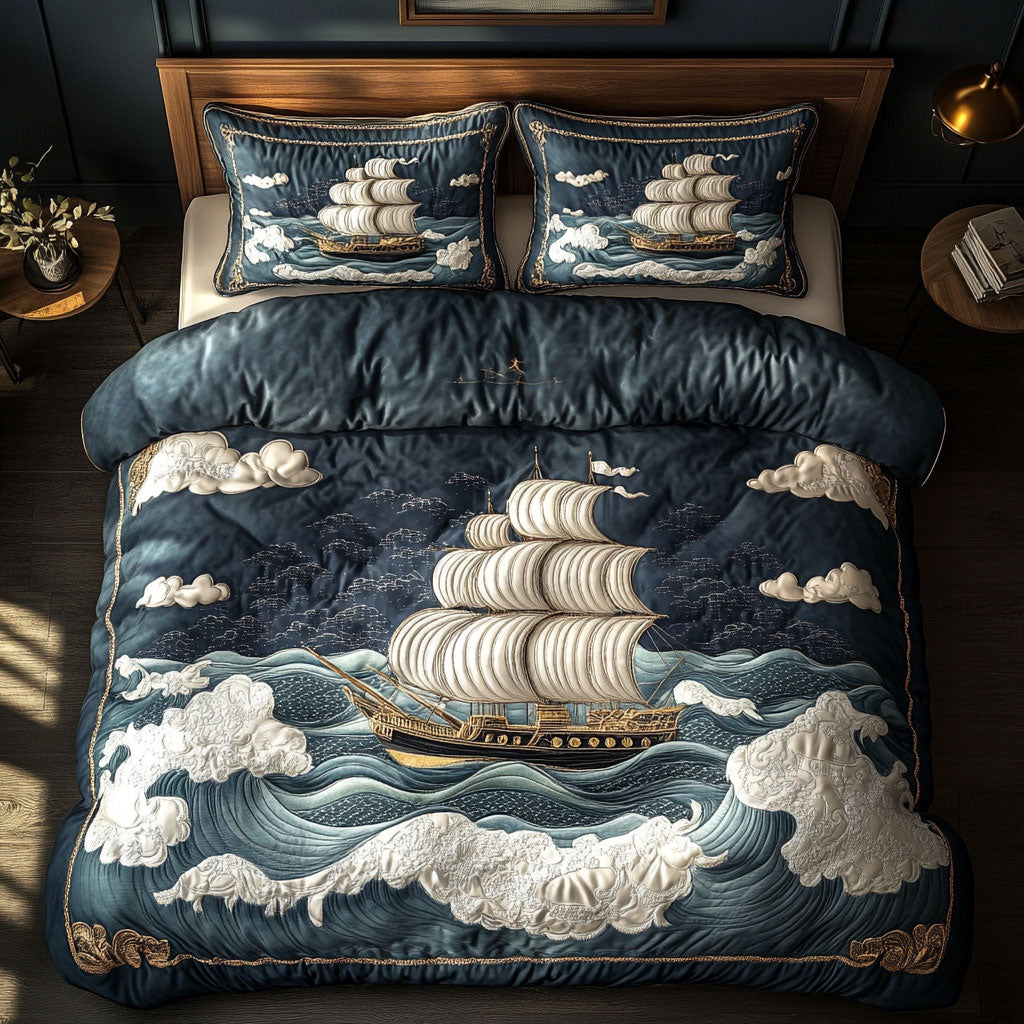 Ocean Sailboat WN0809082CL Duvet Cover Set