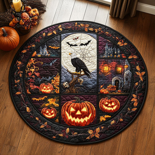 Halloween Patch Guardian WY2108031CL Quilted Round Mat