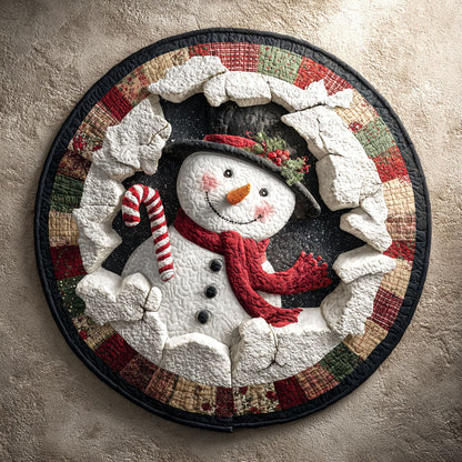 Happy Chill Snowman WN1111056CL Quilted Round Mat