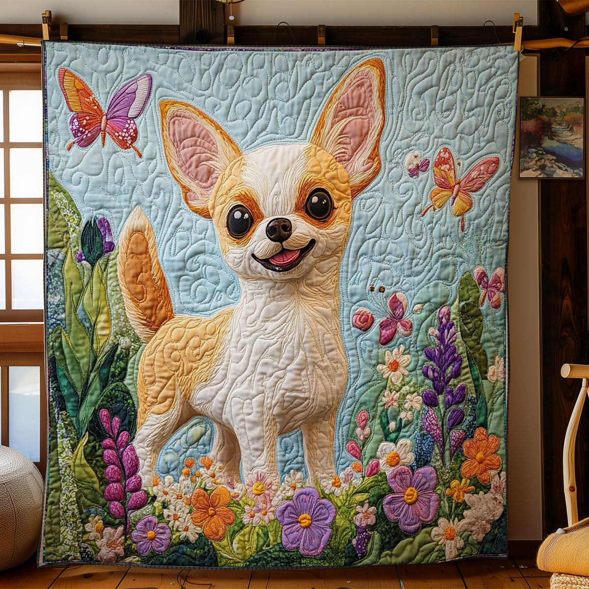 Butterfly Chihuahua WN2403006CL Quilt