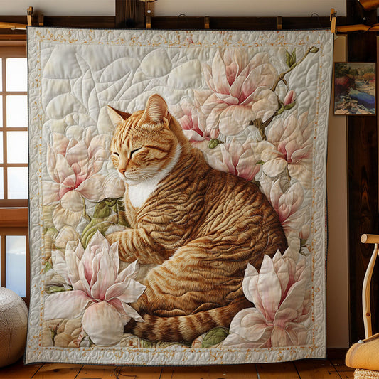 Fluffy Cat In Magnolia WY2003067CL Quilt