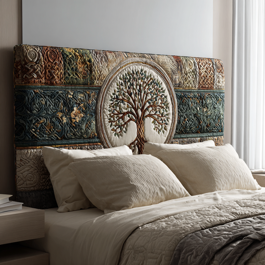 Majestic Tree of Life XR1712014CL Quilted Headboard Slipcover
