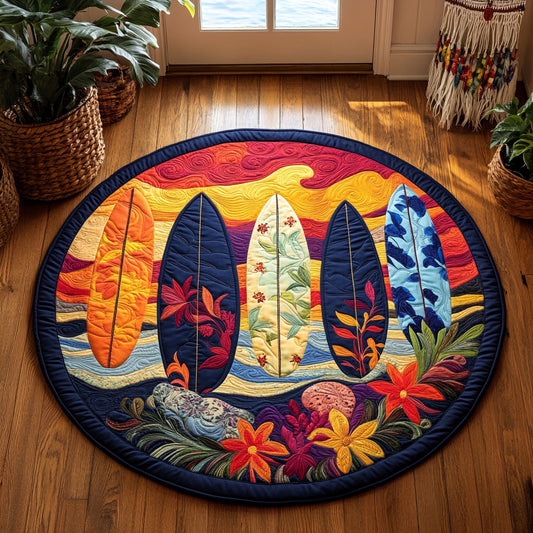 Vibrant Surfboard WY2805046CL Quilted Round Mat