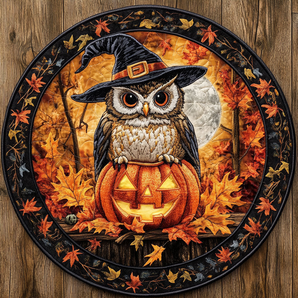 Glowlight Owl WN0708046CL Quilted Round Mat