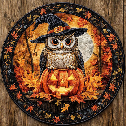Glowlight Owl WN0708046CL Quilted Round Mat