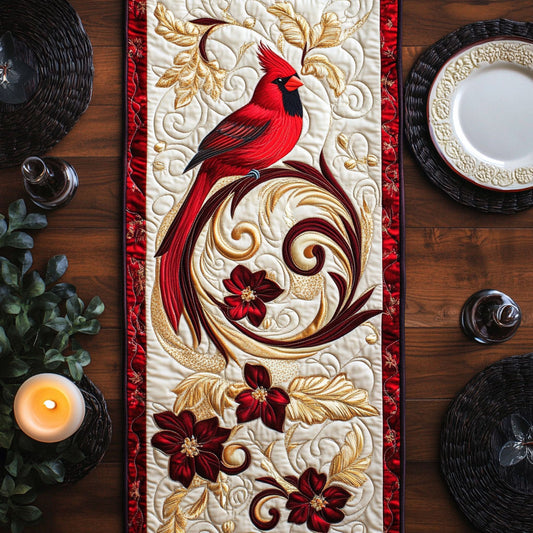 Golden Cardinal CW1005062CL Quilted Table Runner