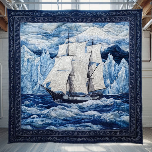 Stormy Ice Sailboat WN0809115CL Quilt