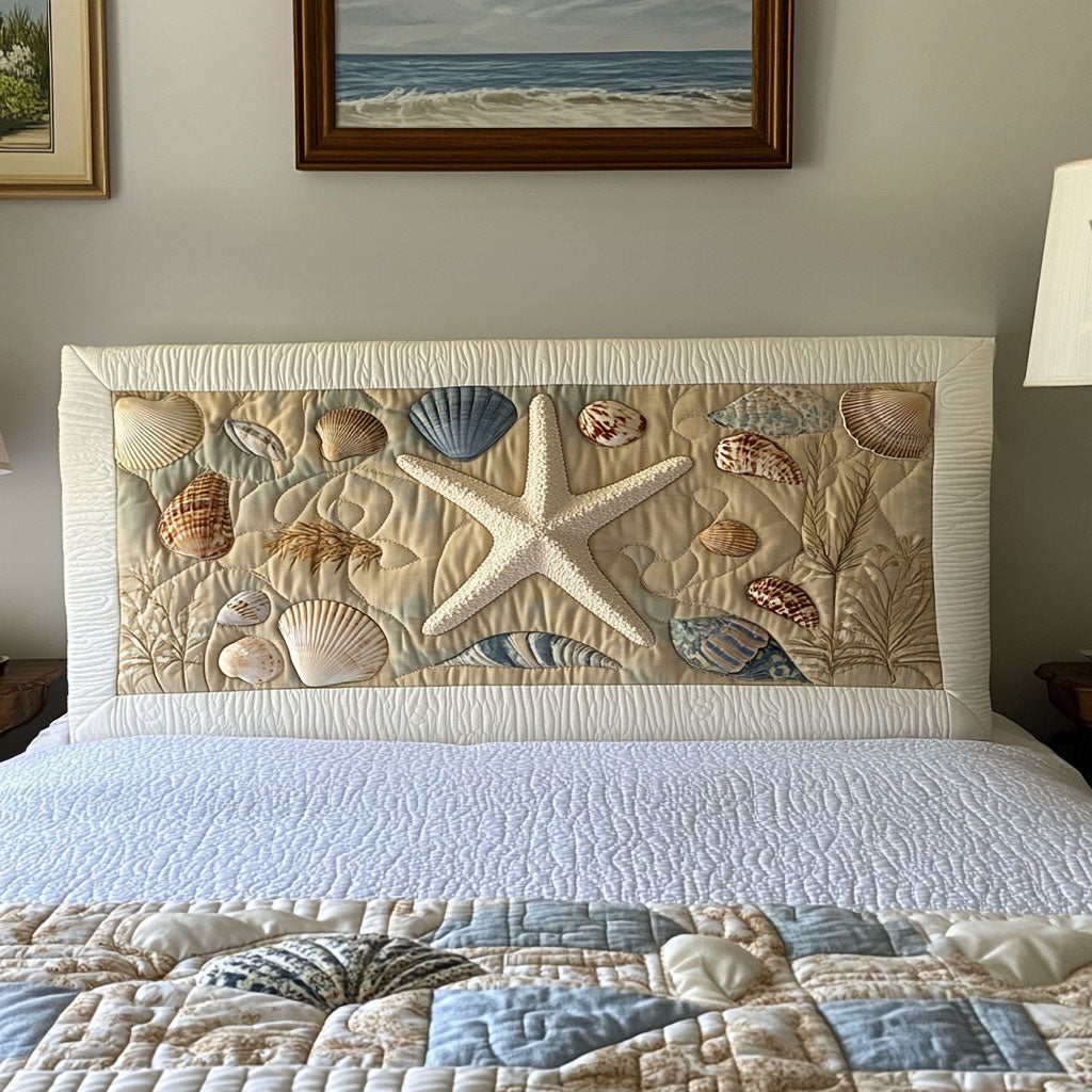 Seashell Harmony WN0501055CL Quilted Headboard Slipcover