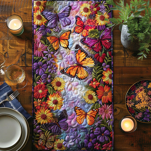 Color Butterfly Garden CW1501086CL Quilted Table Runner