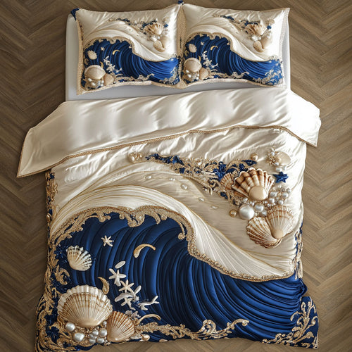 Shimmer Ocean Wave WN0808089CL Quilted Bedding Set