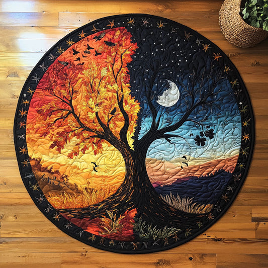 Sun And Moon Tree WY1208056CL Quilted Round Mat