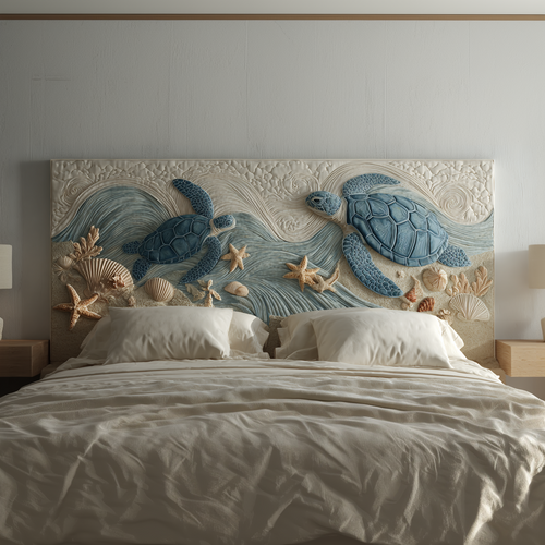 Sea Turtle XR1612006CL Quilted Headboard Slipcover