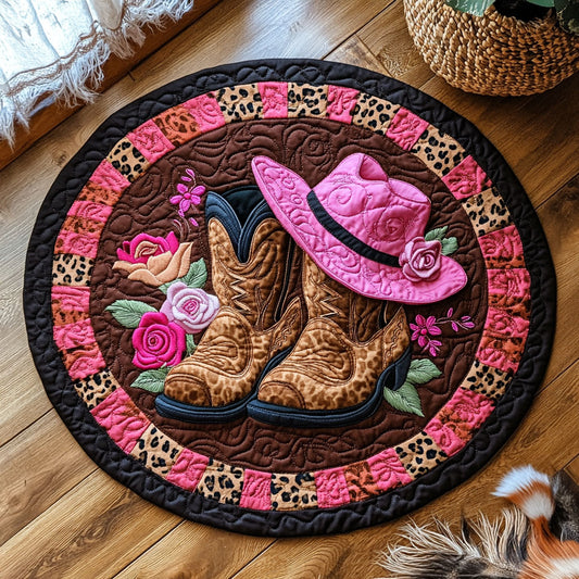Vintage Cowboy WY1906047CL Quilted Round Mat