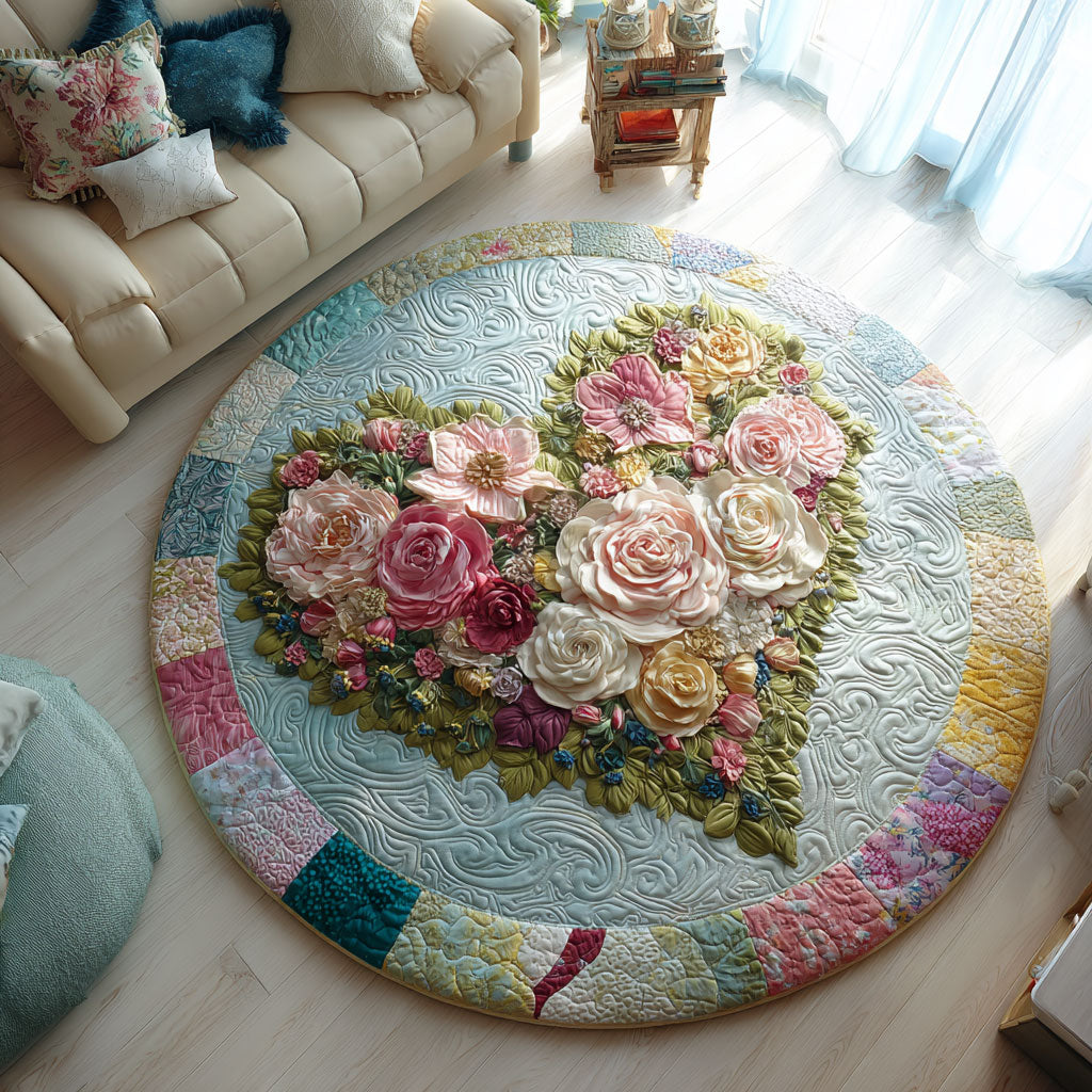 Floral Symphony CW1401085CL Quilted Round Mat