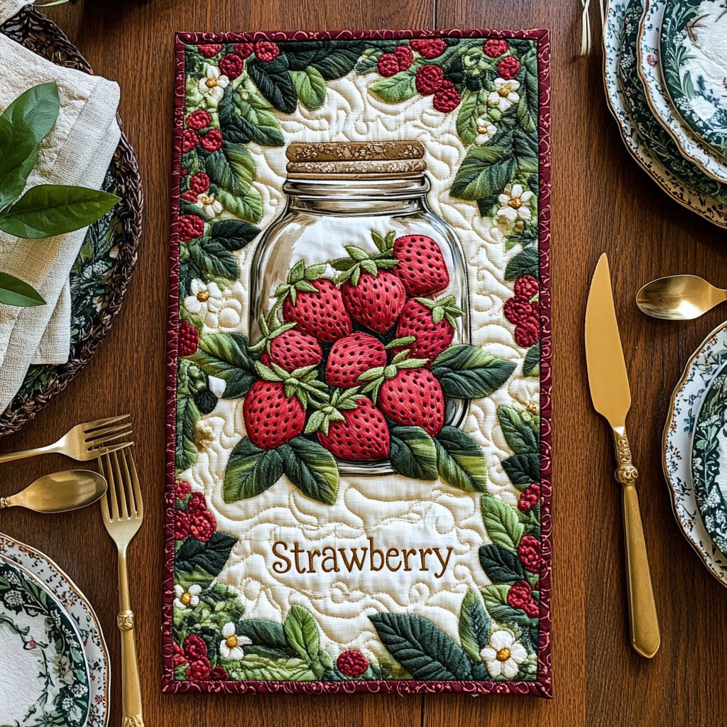 Strawberry Lover CP2005019CL Quilted Table Runner