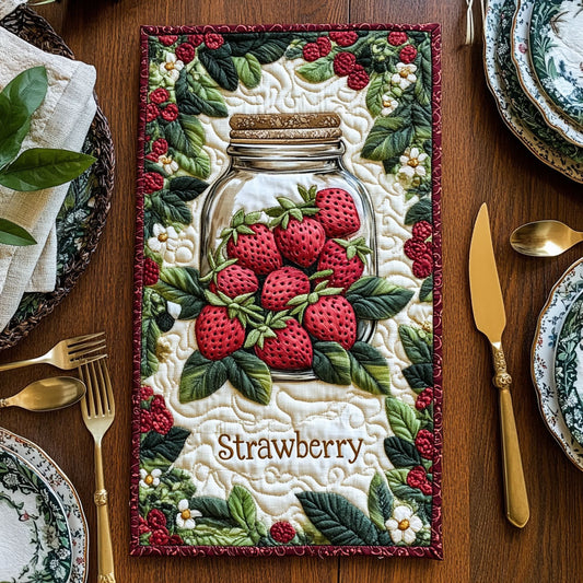 Strawberry Lover CP2005019CL Quilted Table Runner