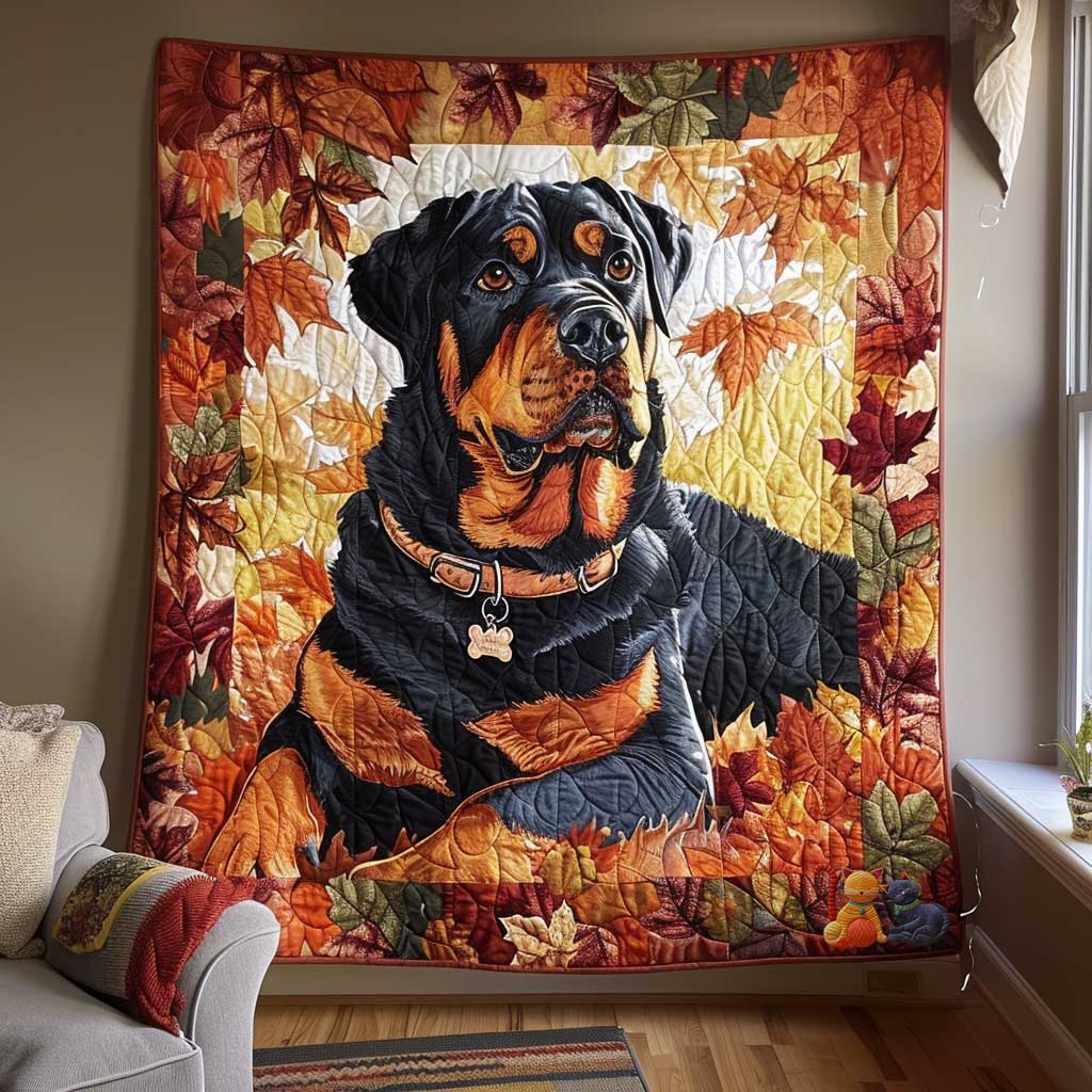 Rottweiller Autumn Forest WP2210026CL Quilt