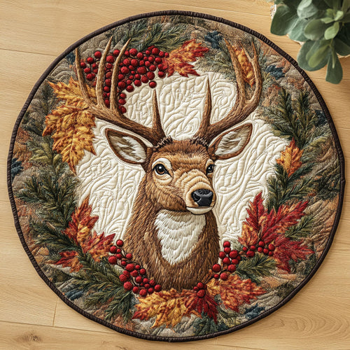 Autumn Deer CW0807002CL Quilted Round Mat