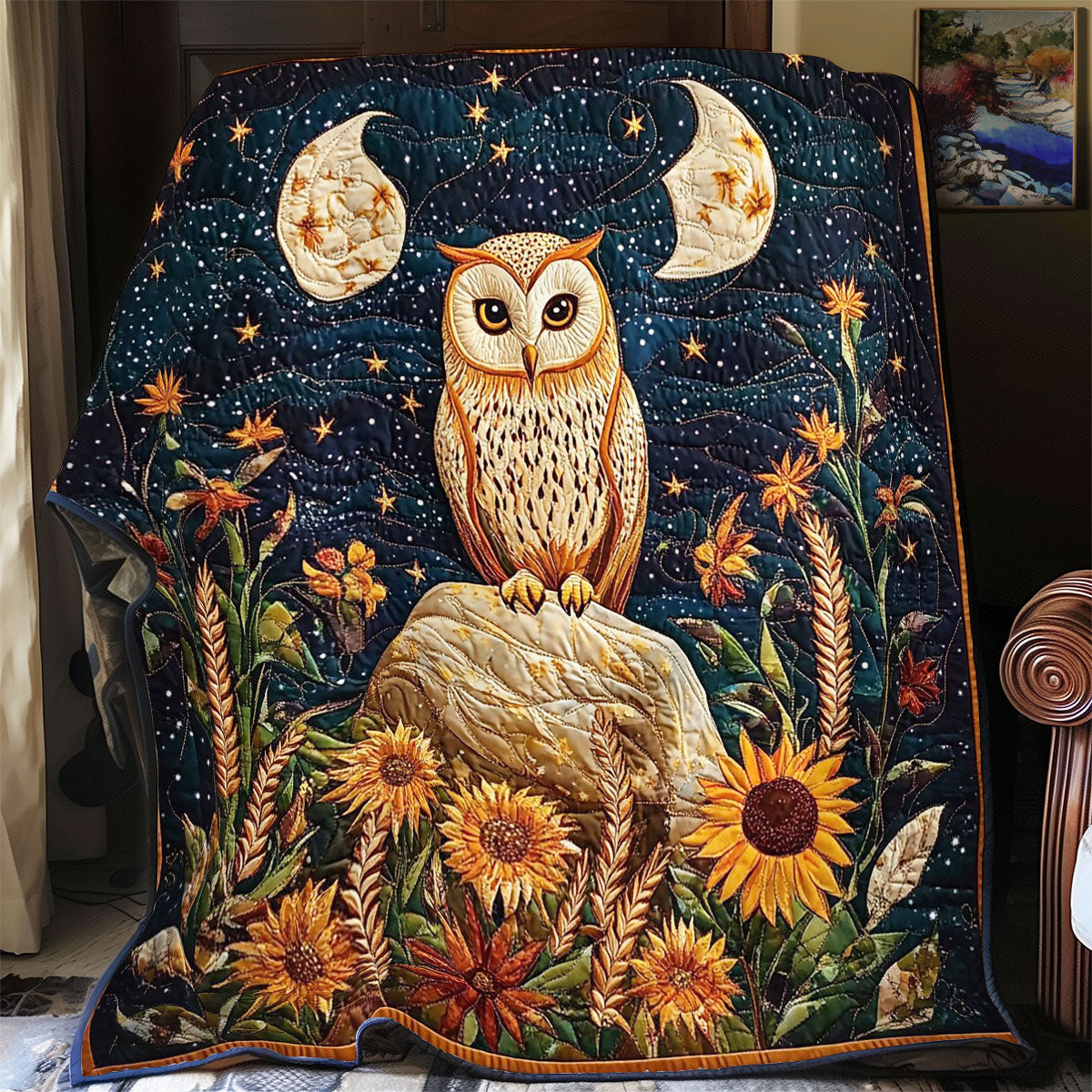 Owl In Night Forest WY2001012CL Quilt
