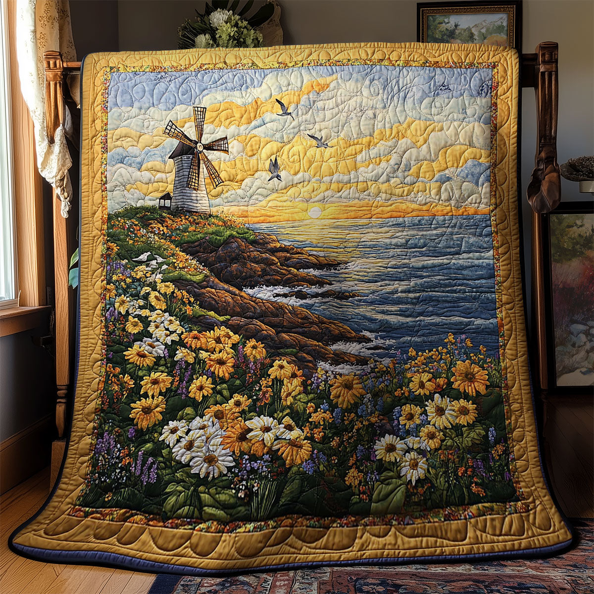 Peaceful Windmill WY2103061CL Quilt