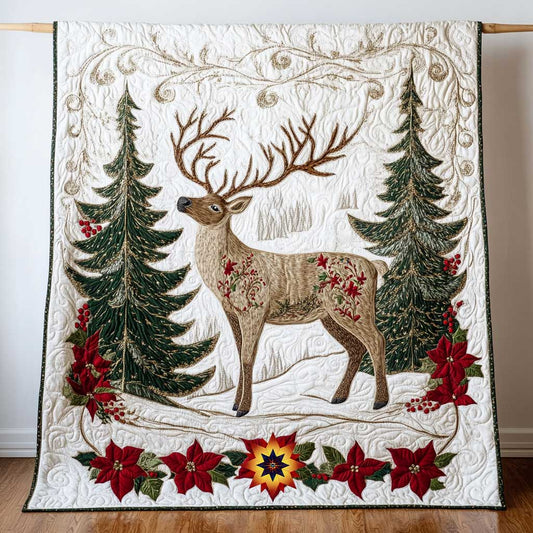 Christmas Reindeer Forest WP0412039CL Quilt