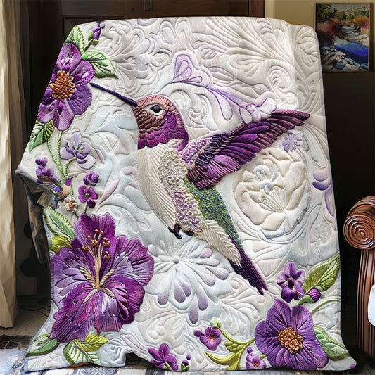 Purple Hummingbird WJ1812029CL Quilt