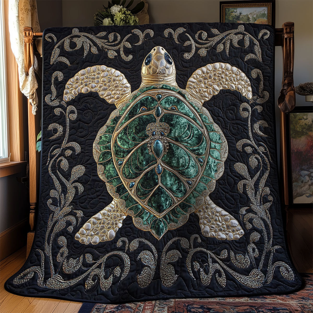 Midnight Turtle WY2702092CL Quilt