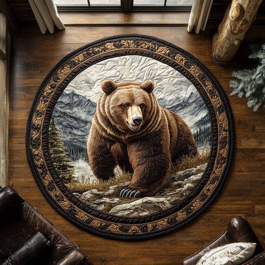 Alpha Bear Trail CW2907001CL Quilted Round Mat