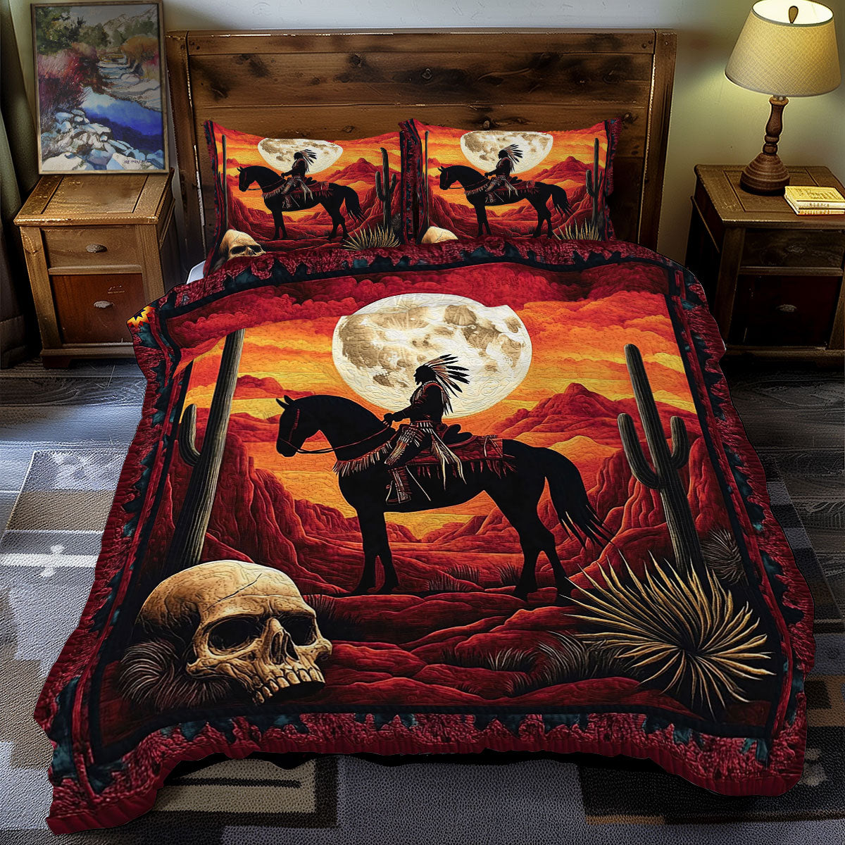 Native Aboriginal Sunset WY1612052CL Duvet Cover Set