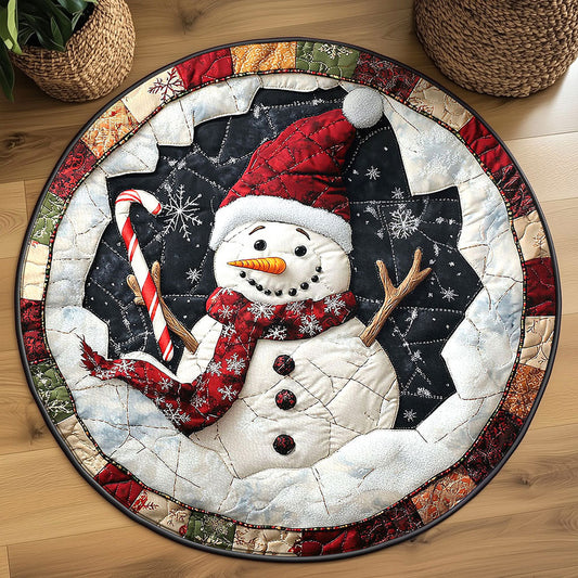 Candy Joy Snowman WN1111004CL Quilted Round Mat