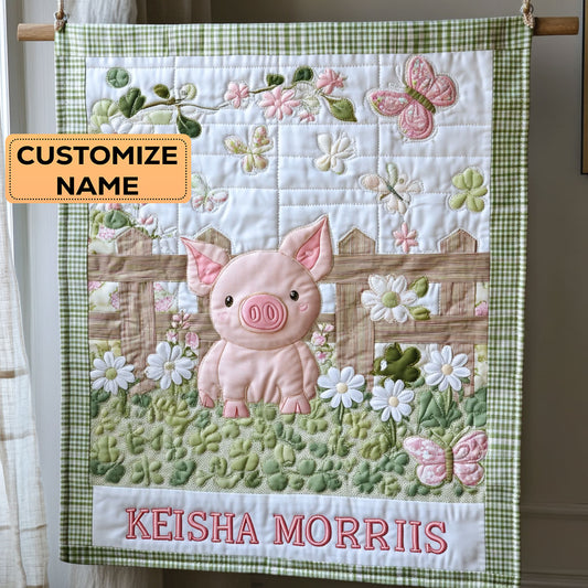 Piglet Hug CP2407032CL Personalized Baby Quilt