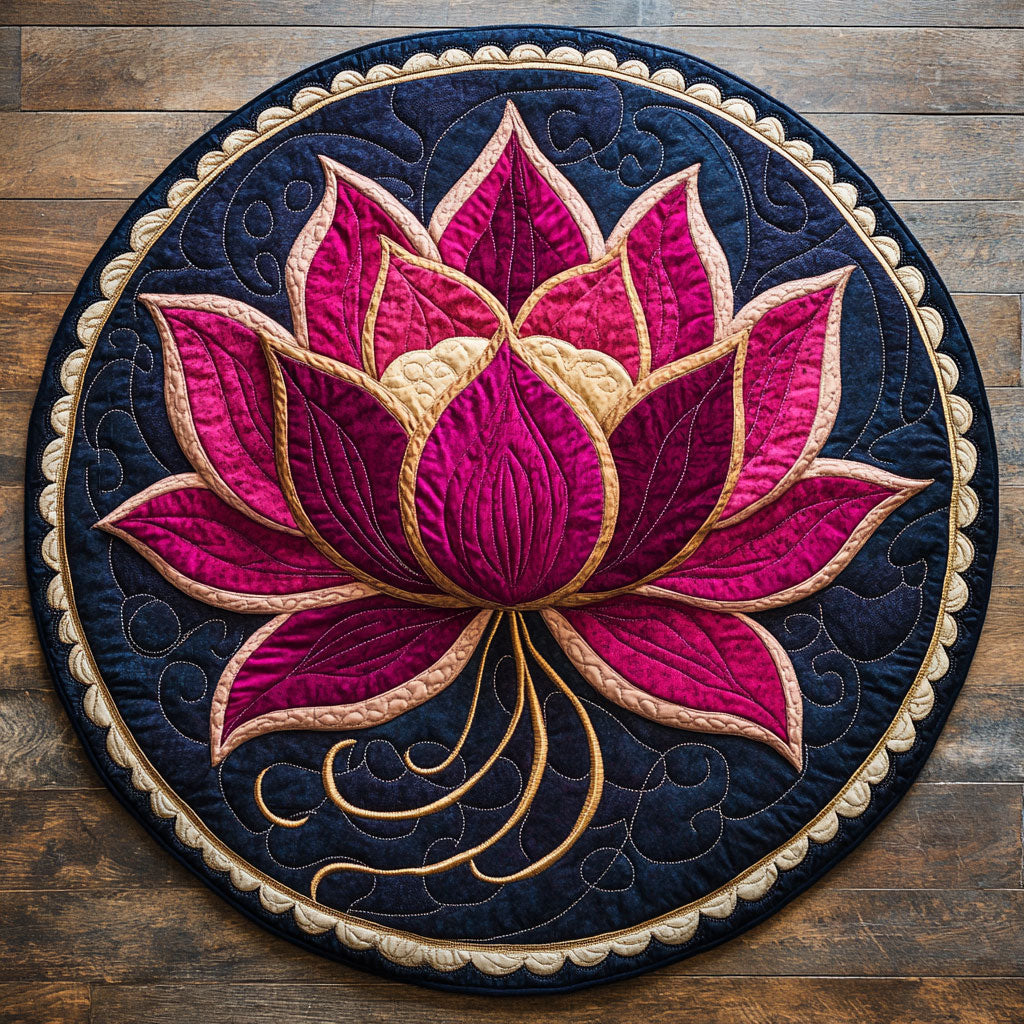 Golden Mandala CP2807032CL Quilted Round Mat